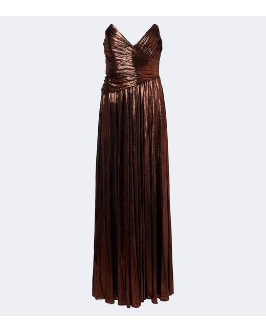 retroféte Purple Waldorf Plisse Bustier Gown