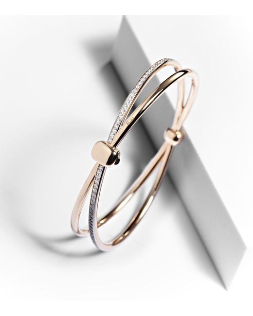 Pomellato White Together 18Kt Rose Bangle With Diamonds