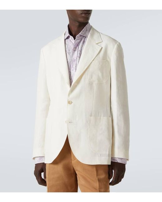 Brunello Cucinelli Natural Linen Blazer for men