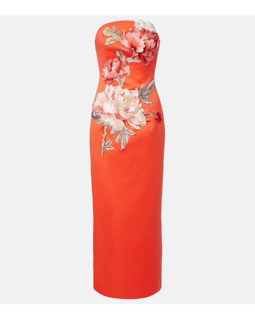 LEO LIN Women's Red Ava Floral-Applique Satin Corset Gown -  www.rajagirimanappuram.com