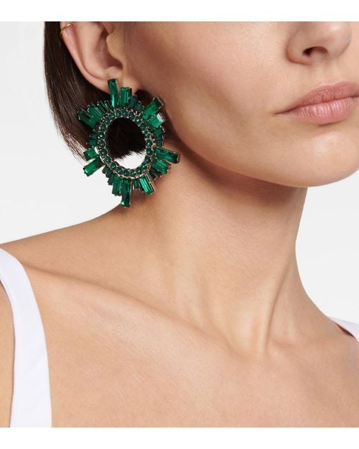 AMINA MUADDI Blue Begum Crystal-Embellished Earrings