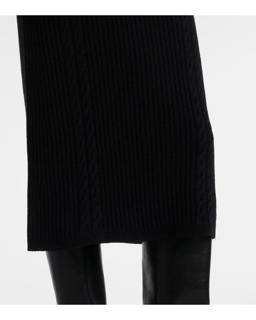 Max Mara Black Zelanda Wool And Cashmere Midi Dress