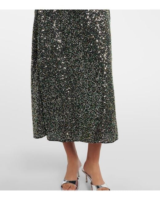 Rabanne Gray Slipdress Aus Crepe Mit Pailletten
