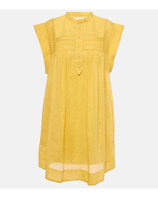 Vestido corto Leazali de algodon Isabel Marant de color Yellow