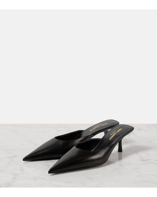 Mules Barbara 55 di Saint Laurent in Black