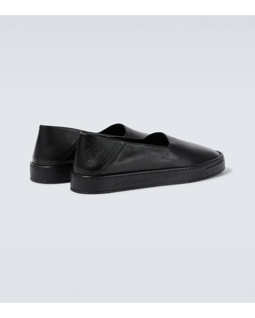 Giorgio Armani Slip-Ons Aus Leder in Black für Herren