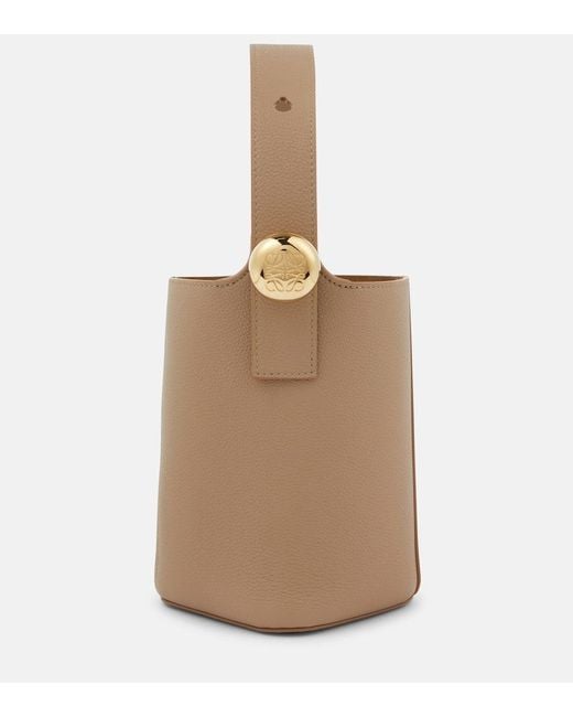 Loewe Natural Pebble Mini Leather Bucket Bag