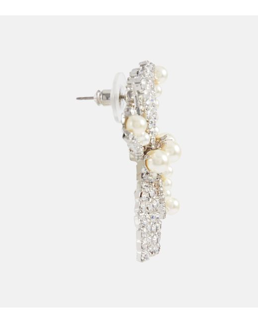 Jennifer Behr Metallic Simone Swarovski® Crystal And Faux Pearl Earrings