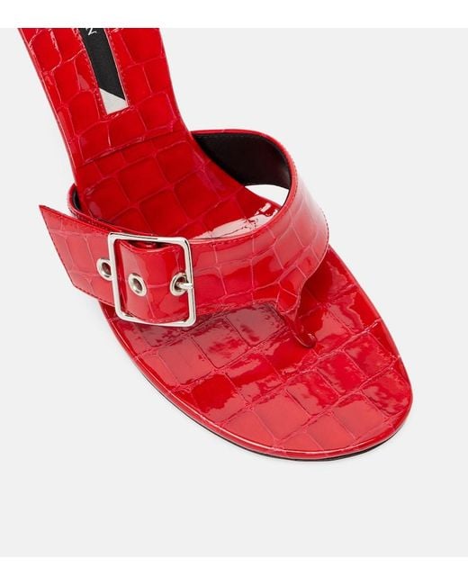Christen Red Helix 95 Patent Leather Thong Sandals