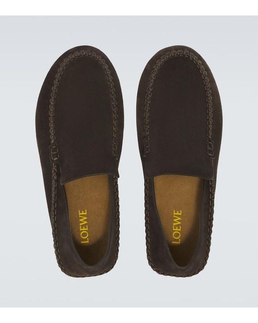Loewe Brown Rambla Suede Loafers for men