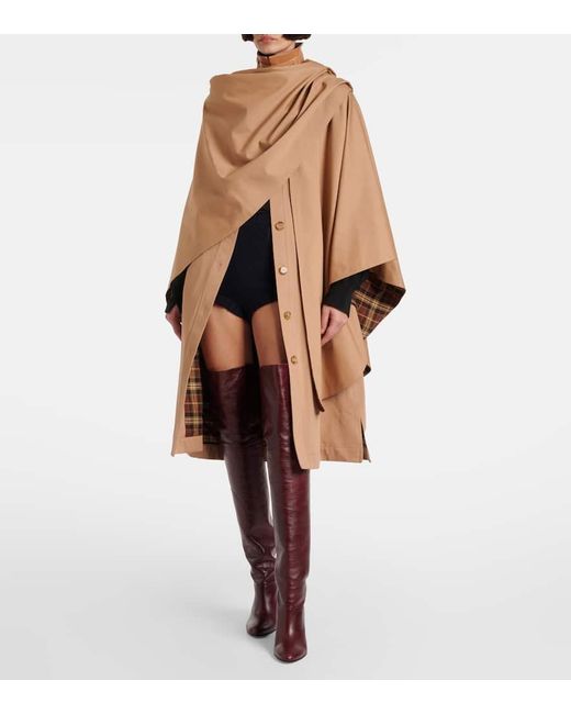 Chloé Brown Cape Aus Baumwoll-Gabardine