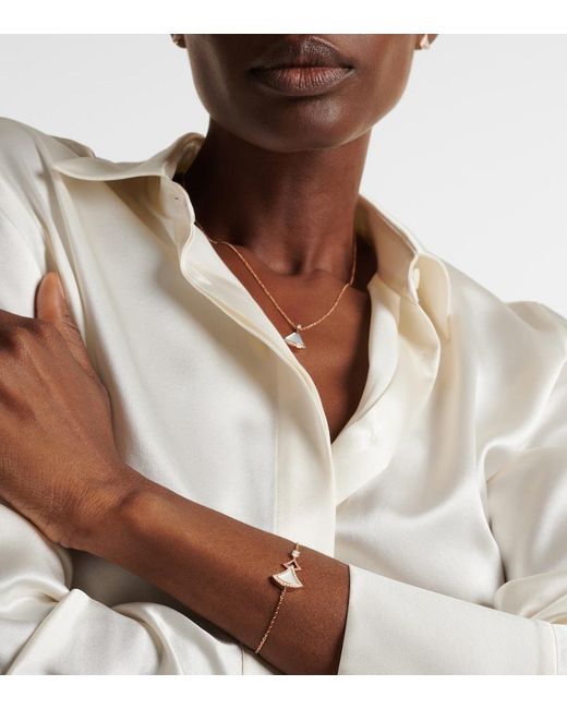 BVLGARI Metallic Divas' Dream 18Kt Rose Bracelet With Mother-Of-Pearl And Diamonds