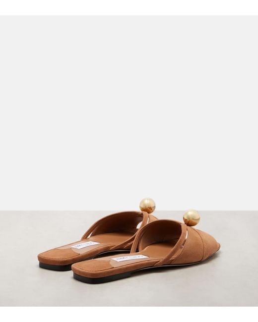 Jimmy Choo Brown Siva Suede Slides