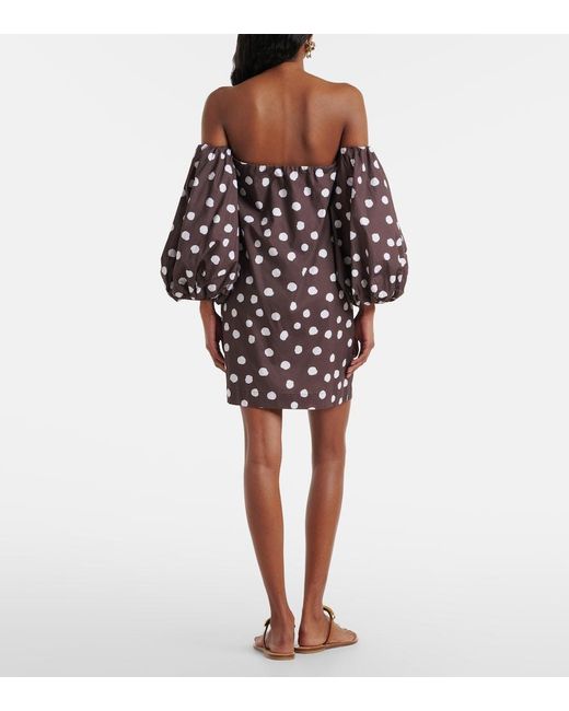 Adriana Degreas Multicolor Polka-Dot Cotton-Blend Minidress