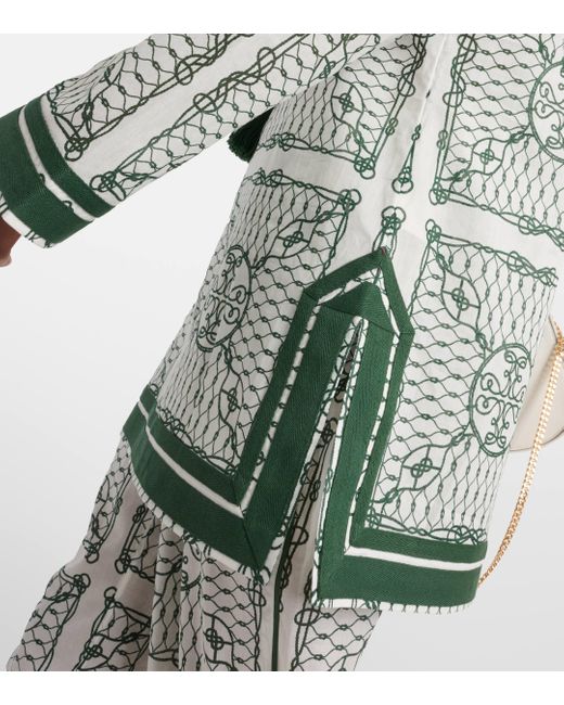 Tunique en coton imprime Tory Burch en coloris Green
