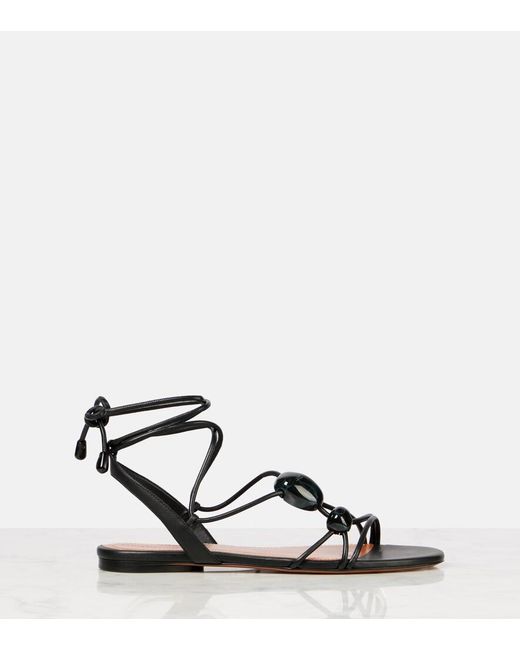 Zimmermann Black Gleam Leather Sandals
