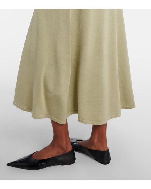 TOVE Green Lenore Knitted Wool And Silk Midi Dress