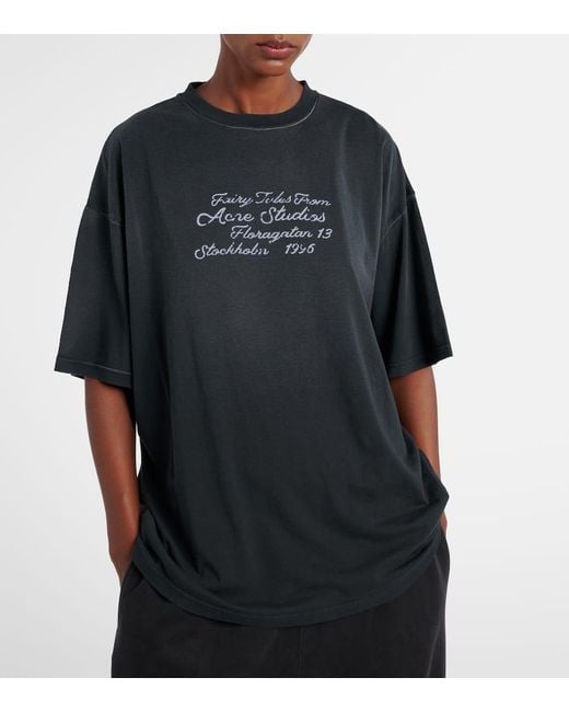 Acne Black Logo Cotton Jersey T-Shirt
