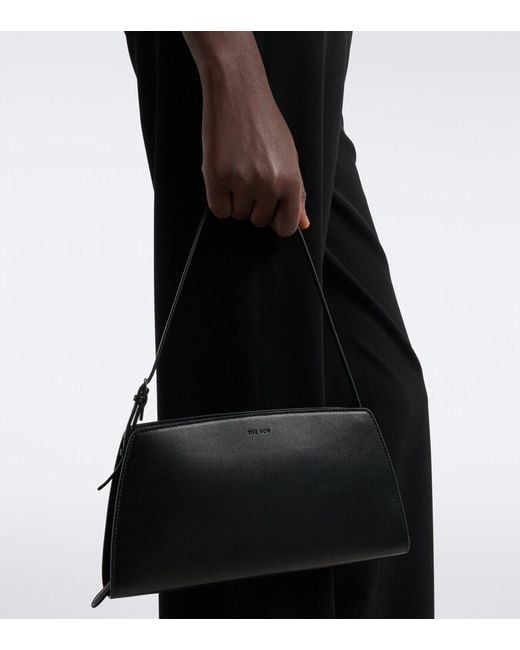 The Row Black Dalia Leather Shoulder Bag