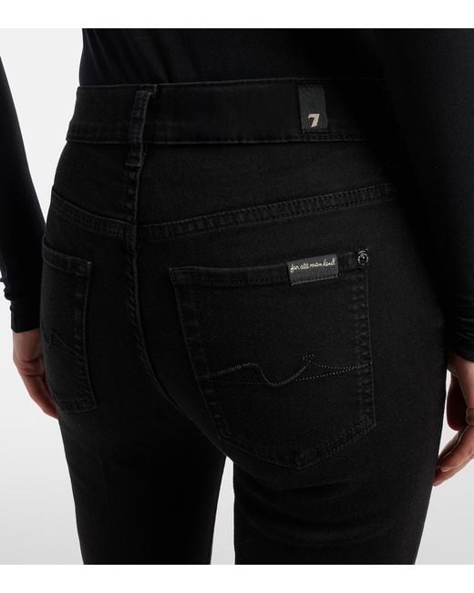 7 For All Mankind Blue Mid-Rise Bootcut Jeans