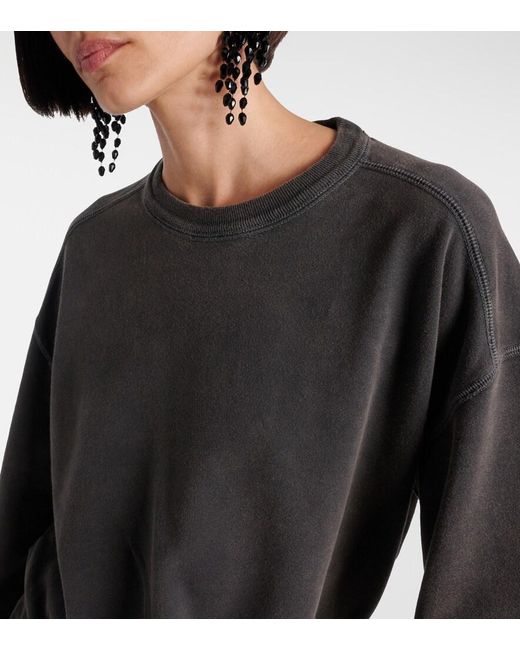 Isabel Marant Black Pipper Gathered Cotton Sweatshirt Dress