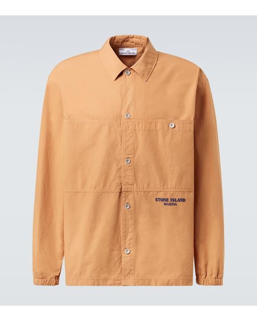 Stone Island Orange Marina Cotton Overshirt for men