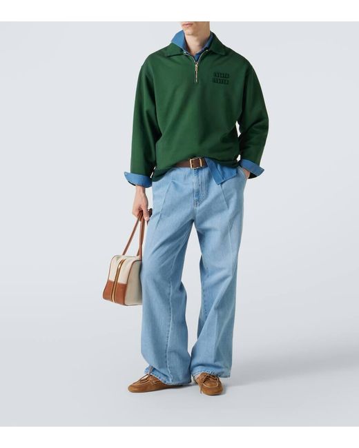 Sudadera De Jersey De Algodon Con Logo Miu Miu de hombre de color Green