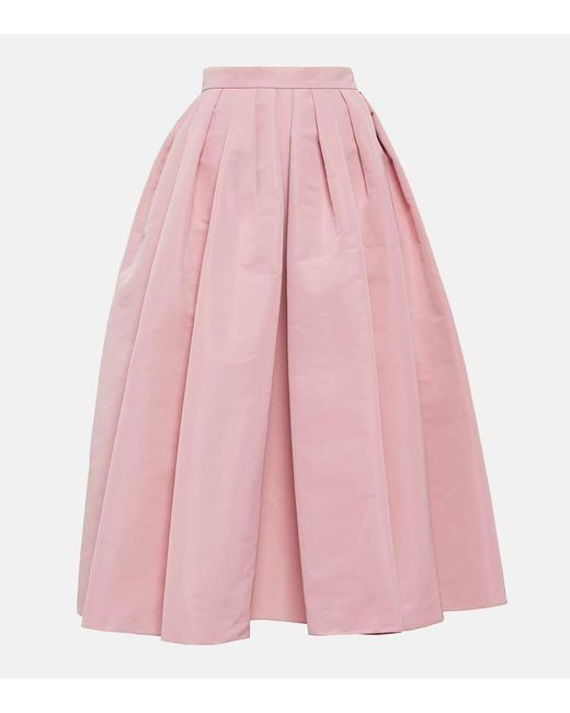 Falda midi de polifaya plisada Alexander McQueen de color Pink