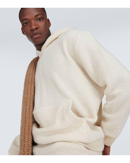 Felpa in cotone, cashmere e lana di Loro Piana in White da Uomo