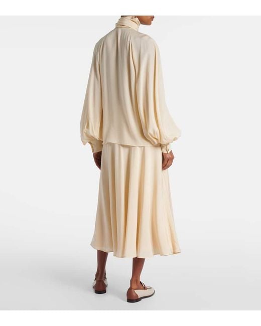 Loro Piana Natural Schluppenbluse Valmy Aus Seide