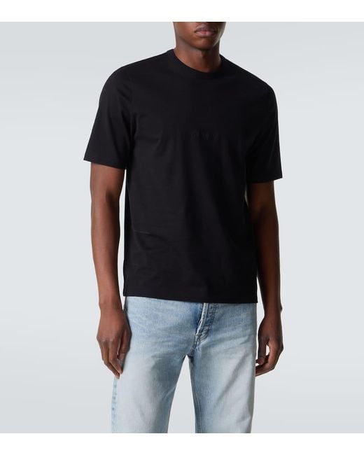 Saint Laurent Black Logo Cotton Jersey T-Shirt for men