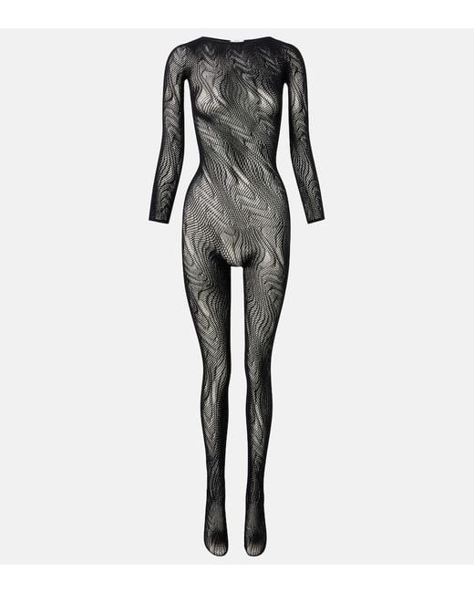 Wolford Black Sheer Mesh Catsuit