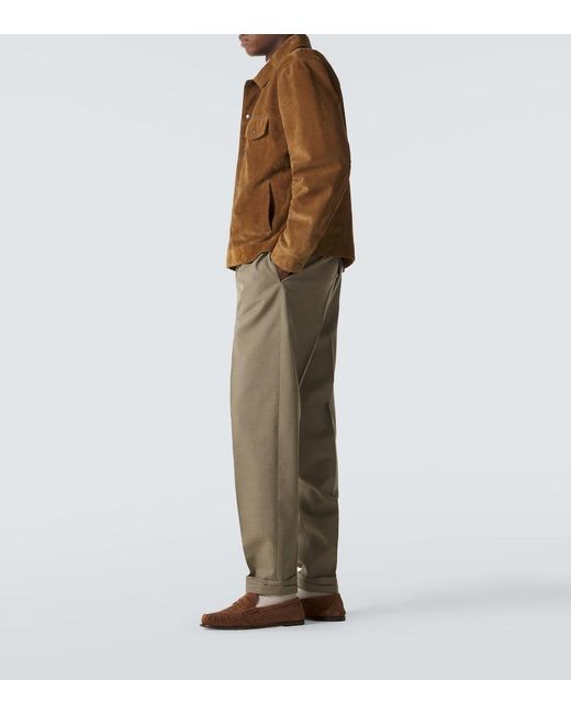 Saint Laurent Brown Suede Blouson Jacket for men