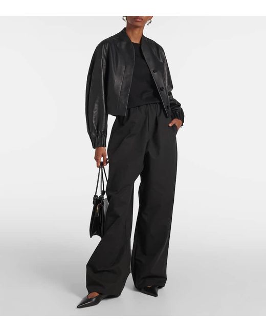 FFORME Black Dayne Cotton Wide-Leg Pants