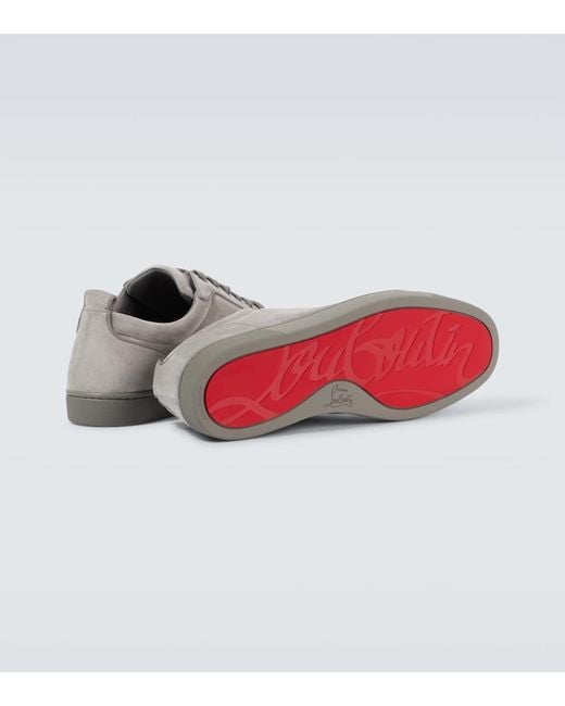 Christian Louboutin Gray Louis Junior Leather Sneakers for men