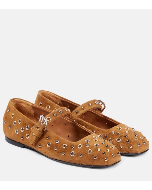 Dorothee Schumacher Brown Wild Softness Suede Mary Jane Flats