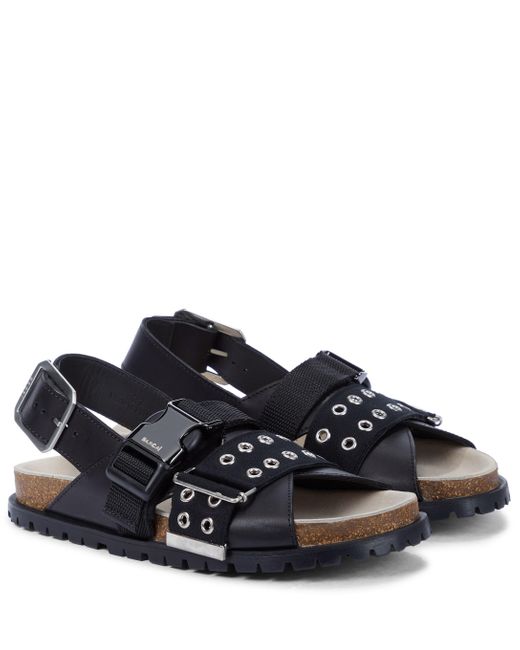 sacai×A.P.C. Jules Leather Sandals 41サイズ Sacai X A.p.c. Jules Leather Sandals in Black | Lyst Australia