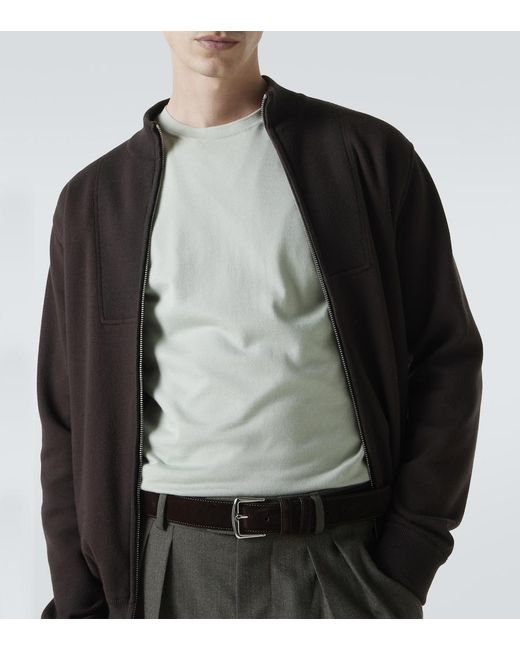 Loro Piana Gray Cotton Crewneck Sweater for men