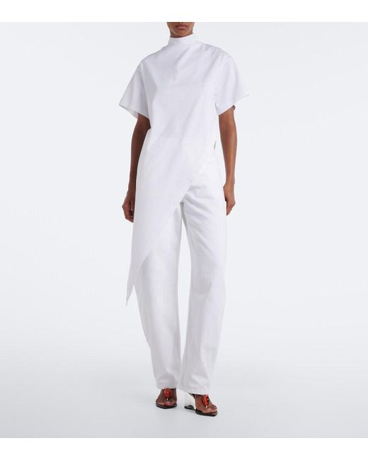 Alaïa White Barrel-Leg Jeans