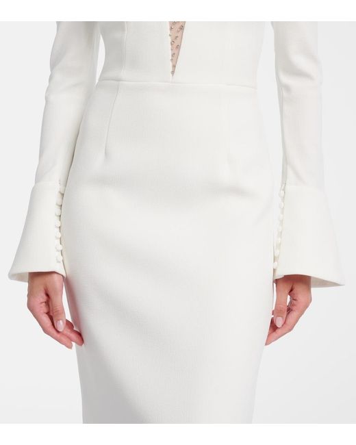 Rebecca Vallance White Bridal Melva Embellished Crepe Gown