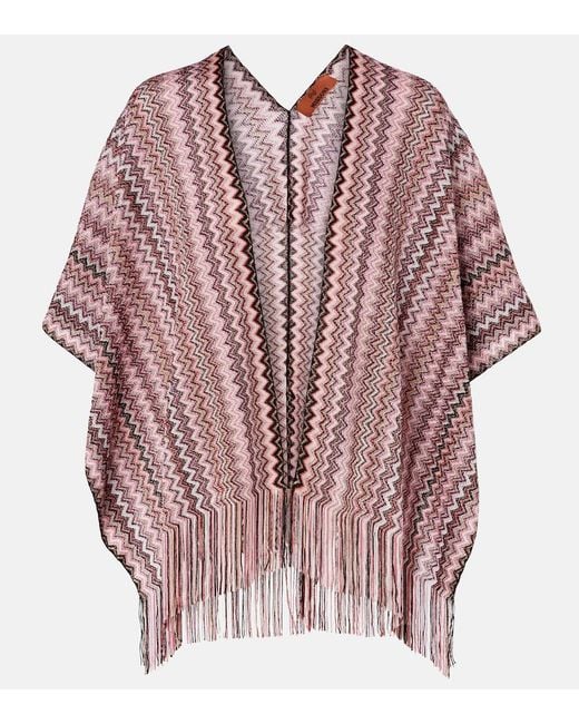Missoni Pink Zigzag Fringed Scarf