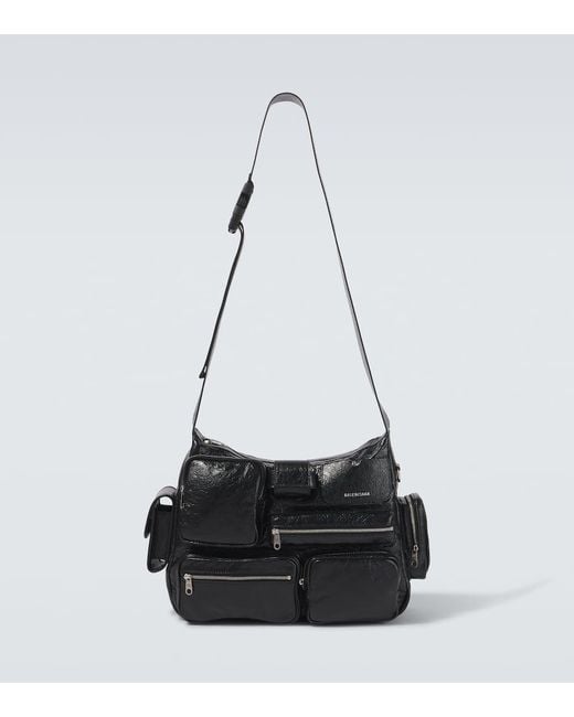 Borsa A Tracolla Superbusy di Balenciaga in Black da Uomo