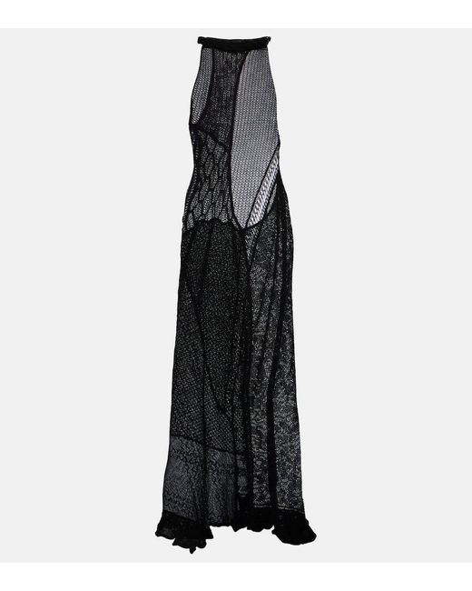 Roberta Einer Black Halterneck Cotton Gown