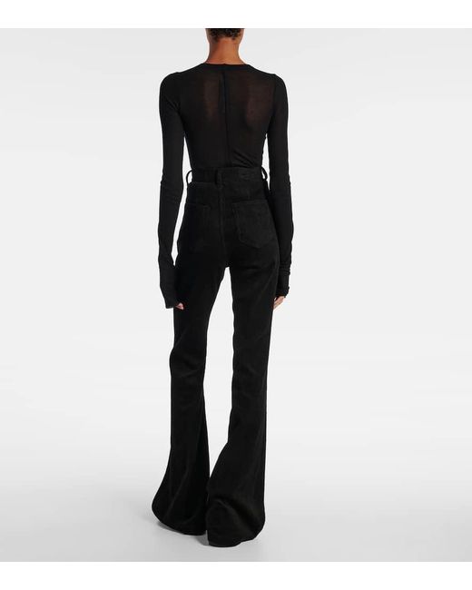 Rick Owens Black Schlaghose Bolan Aus Cord