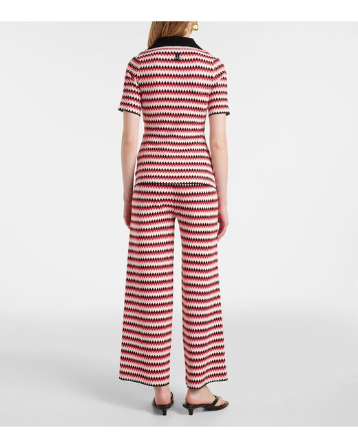 LaDoubleJ Red Checkers Knitted Polo