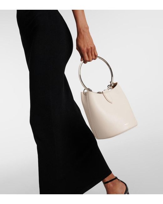 Alaïa White Ring Medium Leather Bucket Bag