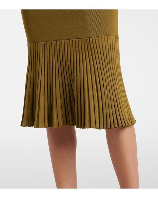 Galvan Green Atalanta Knitted Midi Dress