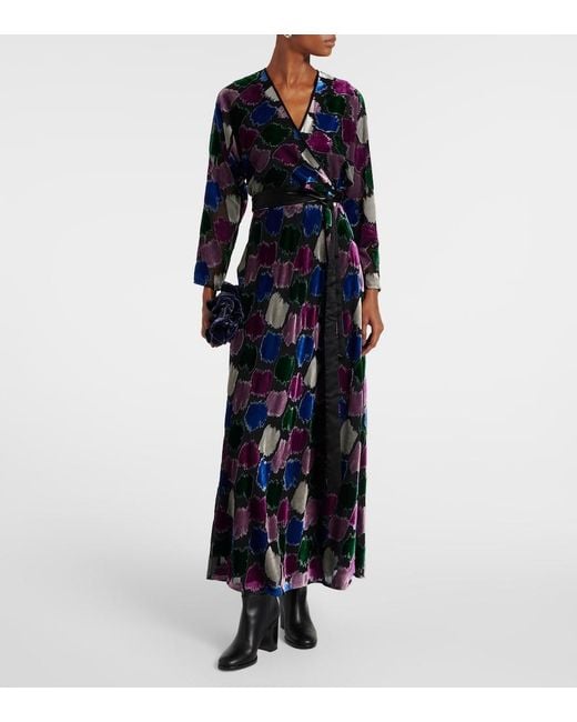 Diane von Furstenberg Blue Babette Printed Midi Dress
