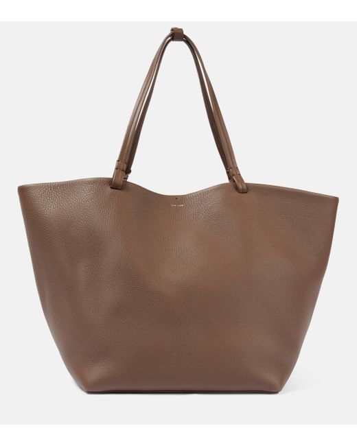 The Row Brown Park Xl Leather Tote Bag