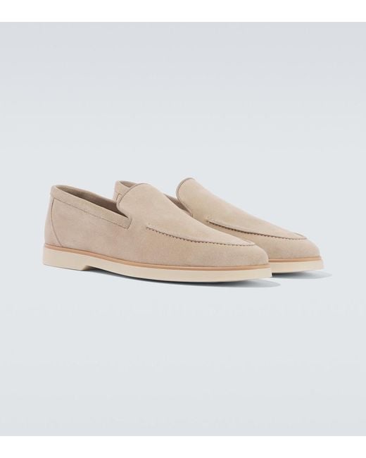 Magnanni Shoes White Calpe Suede Loafers for men